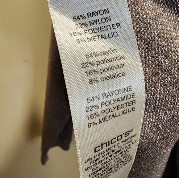 CHICO'S Gray glittered Turtleneck sweater size 0 - Picture 8 of 11